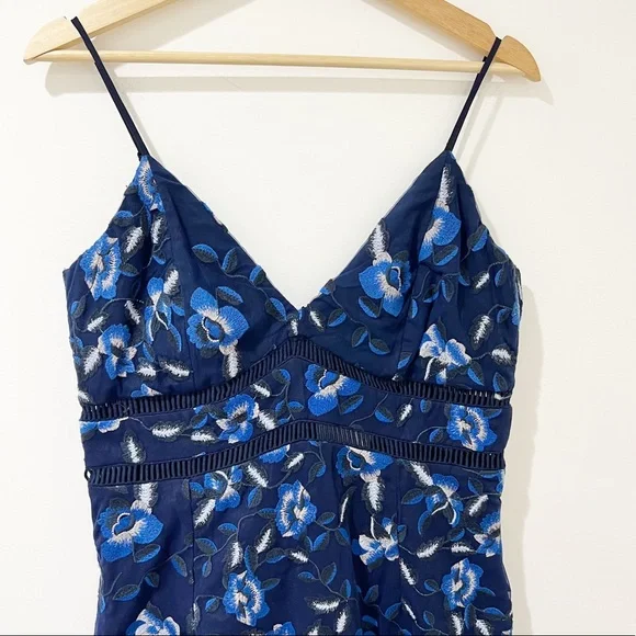 Revolve X Bardot Sapphire Lace Midi floral dress Sz L NWT - Picture 4 of 15